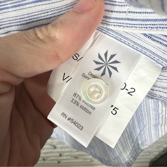 Athleta Striped Long Sleeve Button Down Top Size XS - Picture 5 of 8